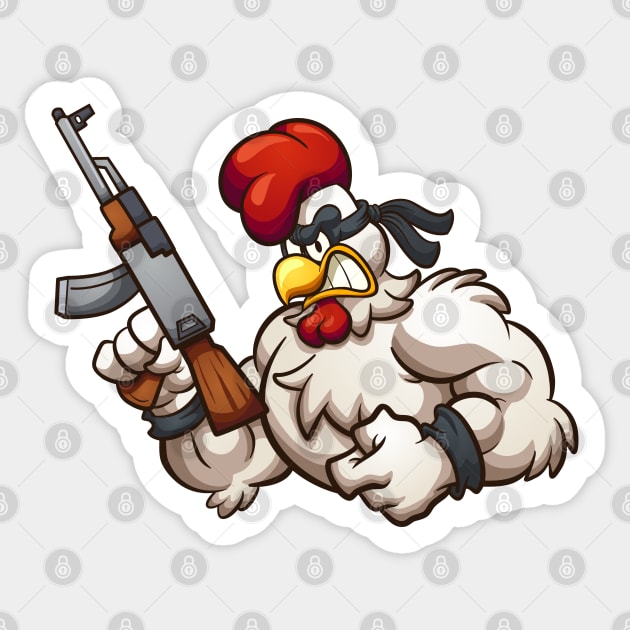 Tough chicken Sticker by memoangeles